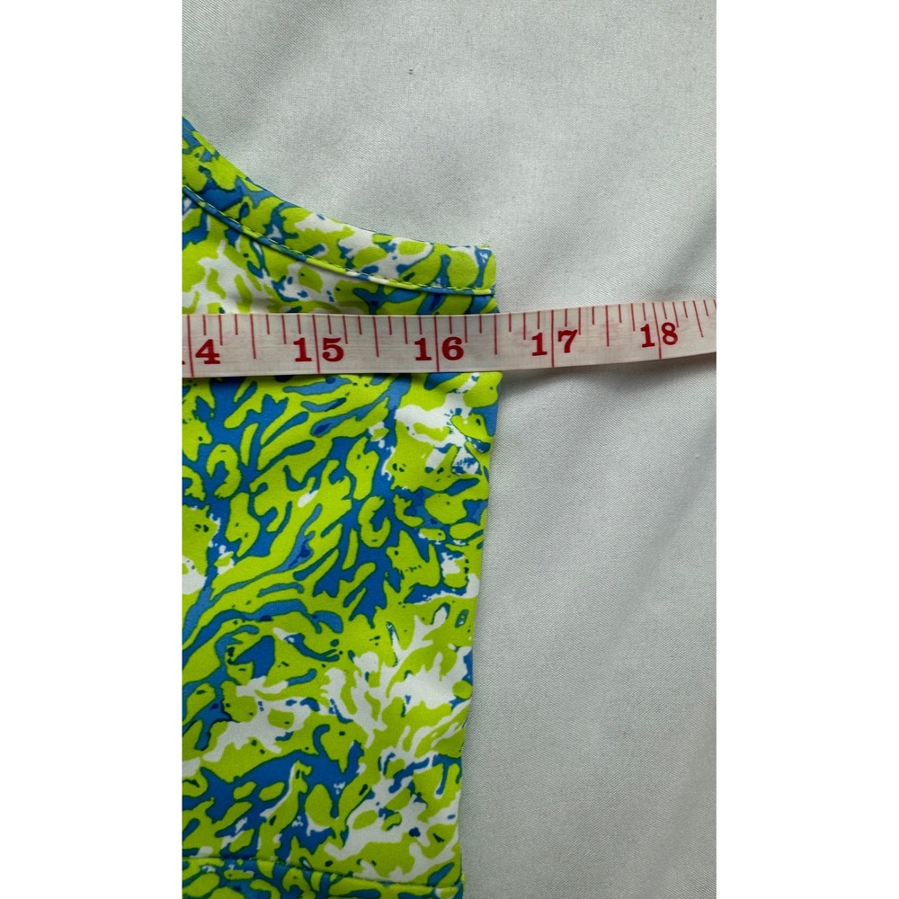 Columbia PFG Freezer III Dress Womens Medium M Green Blue Coral Print Sleeveless - Picture 6 of 11